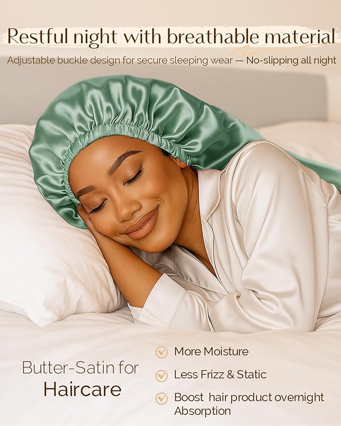 YANIBEST Long Bonnet Braid Bonnet for Sleeping Adjustable Satin Silk Bonnet for Braids Sleep Bonnet for Women Locs