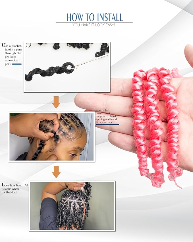 Short Passion Twist Crochet Hair for Black Women and Kids,Pre-Twisted Pre Looped Passion Twist Hair,4 Inch 8 Packs Short Bob Spring Twist Bohemian Braids,Curly Crochet Hair Extensions(4"-8P,Pink)