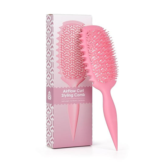 Candy Brush Curl Defining Vented Hair Brush for Effortlessly Detangling Shaping and Styling, Airflow Brush with EdgeLift for All Wet or Dry Hair Types for Women and Girl, Reduce Pulling and Frizzing