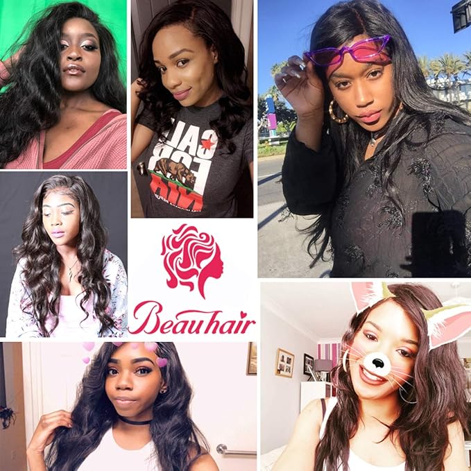 Bundles With Frontal Brazilian Body Wave 3 Bundles with Frontal Brazilian Remy Hair Natural Color 100% Unprcessed Human Hair Extension (22 24 26+20 inches)