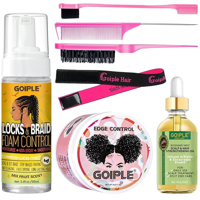 Goiple Edge Control Wax for Women - Strong Hold, Non-Greasy Smoother, Styling Wax for Black Hair - No Flaking, Rosemary Oil for Growth, Braiding Gel, Braid Mousse, Shine