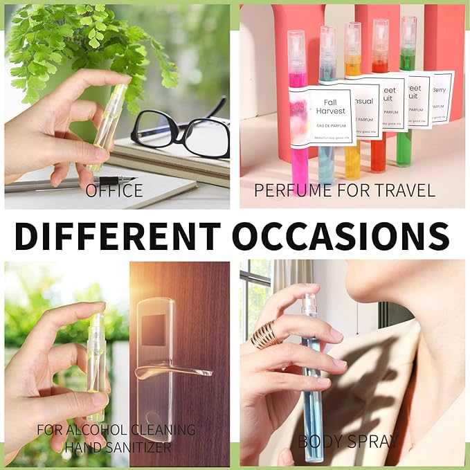 Teenitor 20Pcs Mini Spray Bottles, 10ml 5ml Mini Spray Bottles, Plastic Refillable Perfume Bottles Empty, Clear Travel Perfume Bottles Refillable