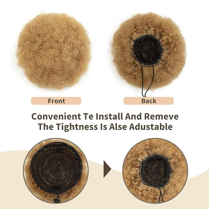 isheeny Small Human Hair Ponytail Extension For Kids 2-5 Years Old,100% Human Hair Bun Small Drawstring Ponytail 27# For Little Girls, Curly Hairpiece Natural, Soft, And Durable For Repeated Use