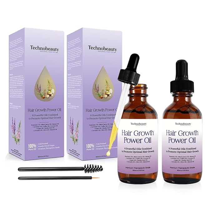 Rosemary Oil With Black Castor, Batana, Lavender, Coffee, Coconut, Argan, Avocado, Olive, Almond & Parsley Seed Oil, 11 Oils Infused for Ultimate Hair Growth (2 Pack (4.04 fl oz) 120 ml)