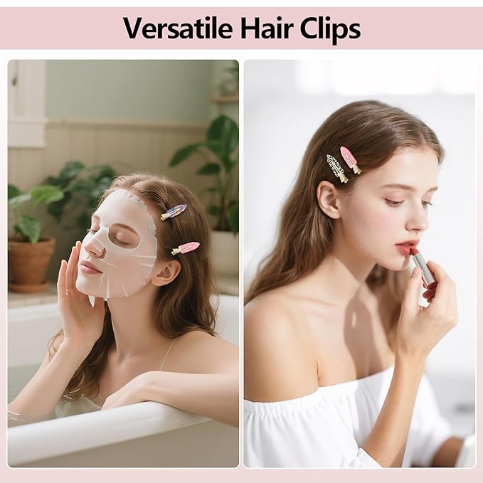 8 Pcs No bend Hair Clips No Crease Makeup Duckbill Clip No Dent Creaseless Flat Alligator Hair Barrettes for Salon Hairstyle Women Girls Accessories Cellulose Acetate(Leopard)