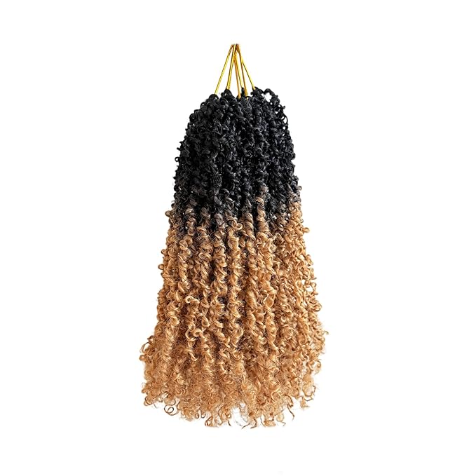 8 Inch Pre-Looped Yanky Twist Crochet Hair, 30 Strands/Pc, Mini Passion Twists, Senegalese Braiding Hair (OT27, 8 Pcs/Pack)