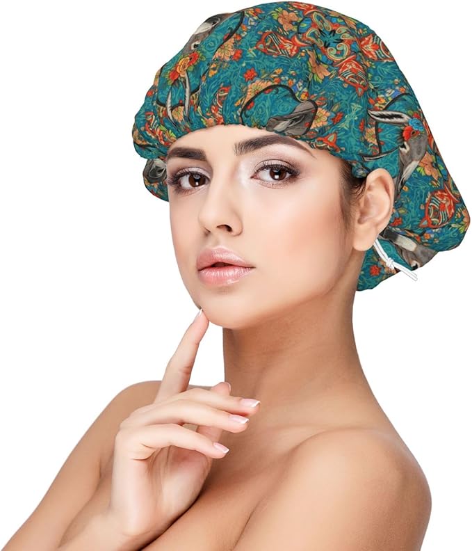 Satin Silk Bonnet for Sleeping Women Double Layer Sleep Hair Bonnets Caps for Curly Braid Hair