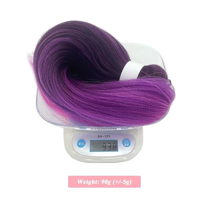 Purple Ombre Braiding Hair Pre Stretched Kanekalo Prestretched Braiding Hair Ombre Knotless Kids Micro Jumbo Hair Extensions for Box Braids Braiding