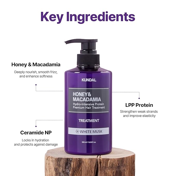 KUNDAL Korean Shampoo and Conditioner Set [White Musk] Salon-quality, Long Lasting Scent, Moisturizing, Sulfate-Free, Argan & Macadamia Oil, Korean Hair care,16.9 fl oz each, Stocking Stuffers