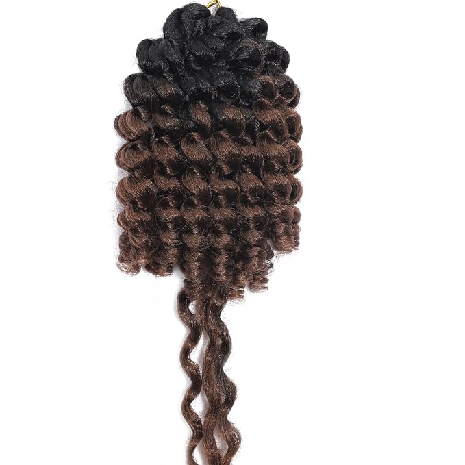 Short Jamaican Bounce Crochet Hair 3 Packs 2X Ringlet Wand Curl Crochet Hair 8 Inch Curly Crochet Braiding Hair 60 Roots