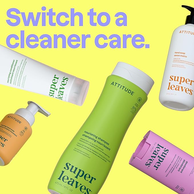 ATTITUDE Nourishing Conditioner for Curly Hair with Moringa Oil, Vegan and Naturally Derived, 3a, 3b, 3c Curl Type, Provides Lightweight Moisture to Curls, 16 Fl Oz