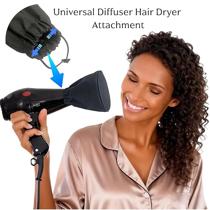 Diffuser Attachment for Hair Dryer,Reduce Hair Damage&Frizz, Blow Dryer with Diffuser Universal For Various Hair Dryer Nozzles, Easy-Use&Strorage,Travel-Friendly