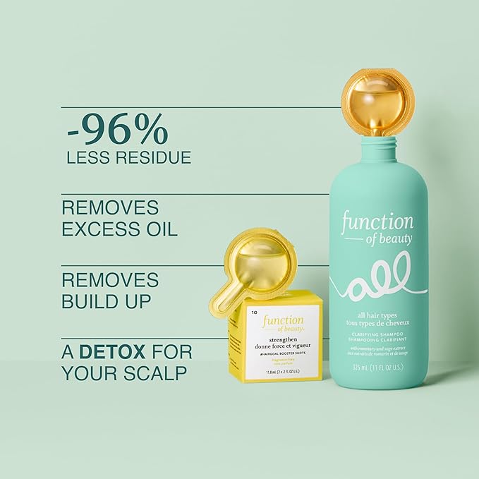 Function of Beauty Clarifying Hair Shampoo for All Hair Types - Sulfate-Free Shampoo Removes Dirt, Build Up & Excess Oil - Lightweight Deep Cleaning Hair Detox - Hair Care Products