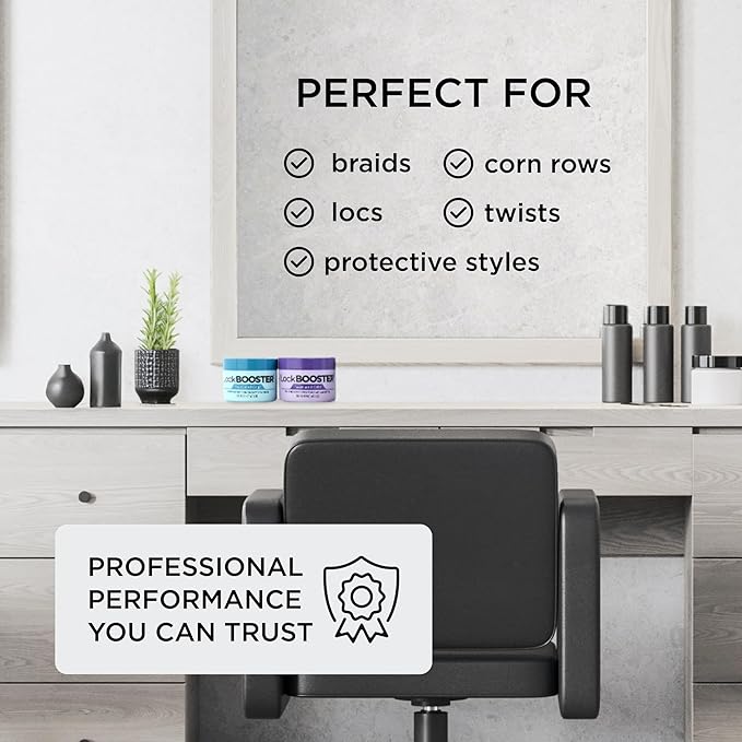 Style Factor Lock BOOSTER Twist & Grip Braid Gel (10.1 Oz.) with Lavender Oil— Strong Hold, Flake-Free, Frizz-Free Hair Braiding Gel for Defined & Long-Lasting Twists, Locs & Braids