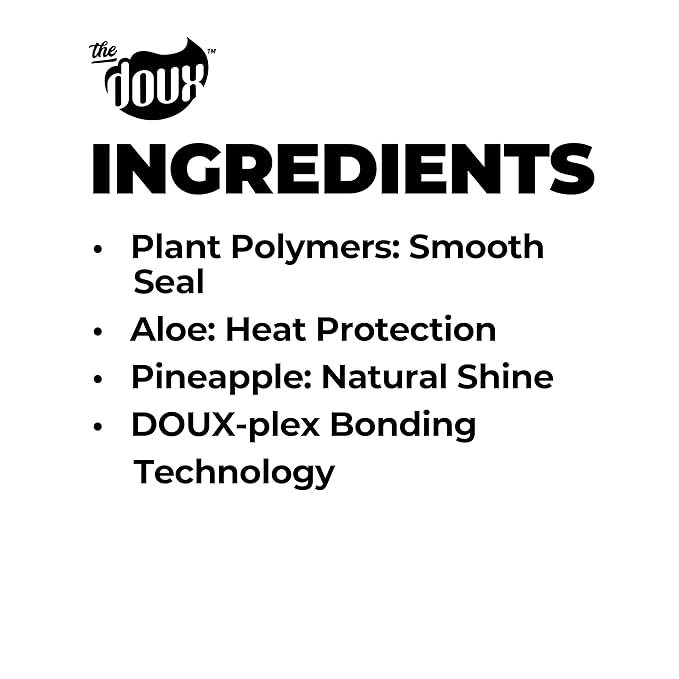 The Doux O.P.P. ONE‑PASS PRESS Heat Protection Spray for Hair – Thermal Protector with Jojoba Oil, Aloe & Pineapple – Anti‑Frizz Straightening Spray for Curly Hair & Silk Press Styles, 4 oz