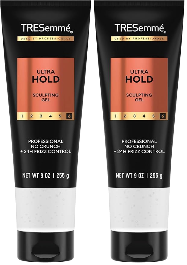 TRESemmé Hair Gel Ultra Hold No Crunch 24H Frizz Control Alcohol-Free 9 oz (Pack of 2)