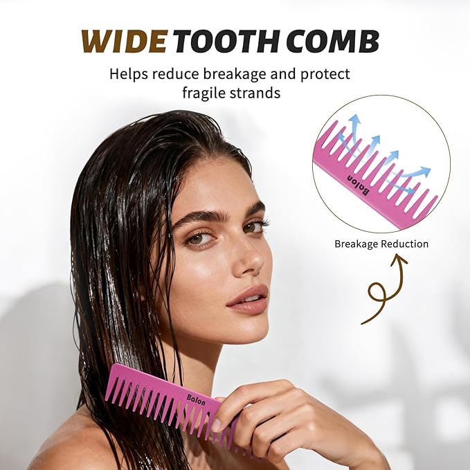 4Pcs Detangling Brush Set for Women - Paddle Brush for Wet or Dry Straight, Long, Thick, Curly, Natural Hair, No More Tangles (Pink)