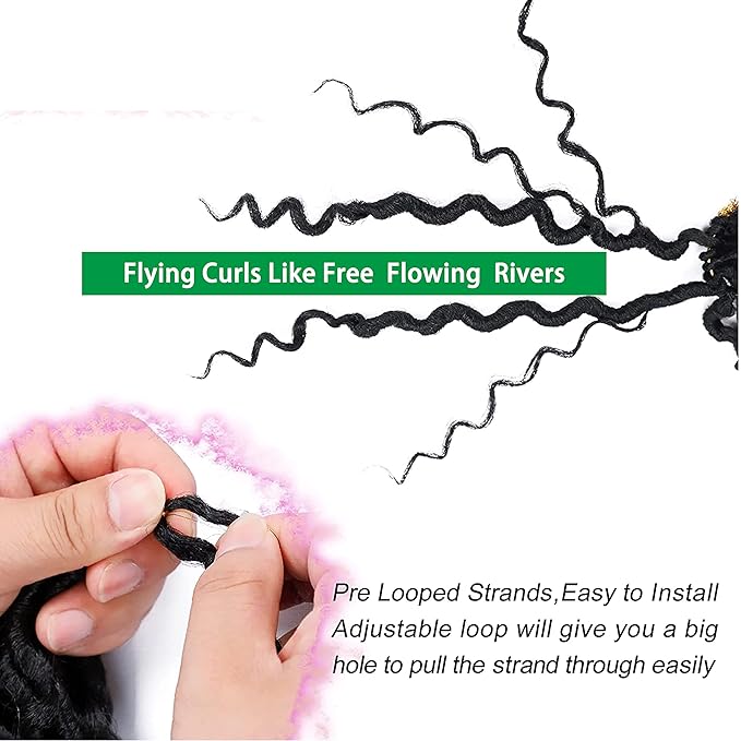 Faux Locs Crochet Hair 10 Inch Ombre Goddess Locs Curly Pre Looped Crochet Braids with Curly Ends Boho Hippie Synthetic Hair Extensions (6 packs, #1b/30/27)