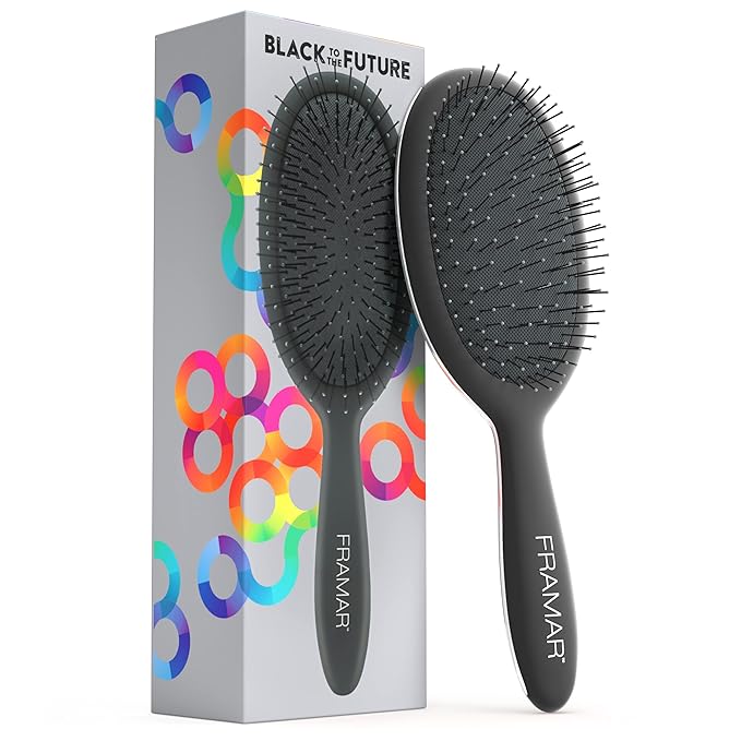 Framar Detangling Brush for Curly Hair – Hair Brushes for Women Detangler, Wet Detangler Hair Brush Wet, Wet Hairbrush For Women, Hairbrushes, Wet Hair Brush Detangler – Reduces Hair Breakage Black