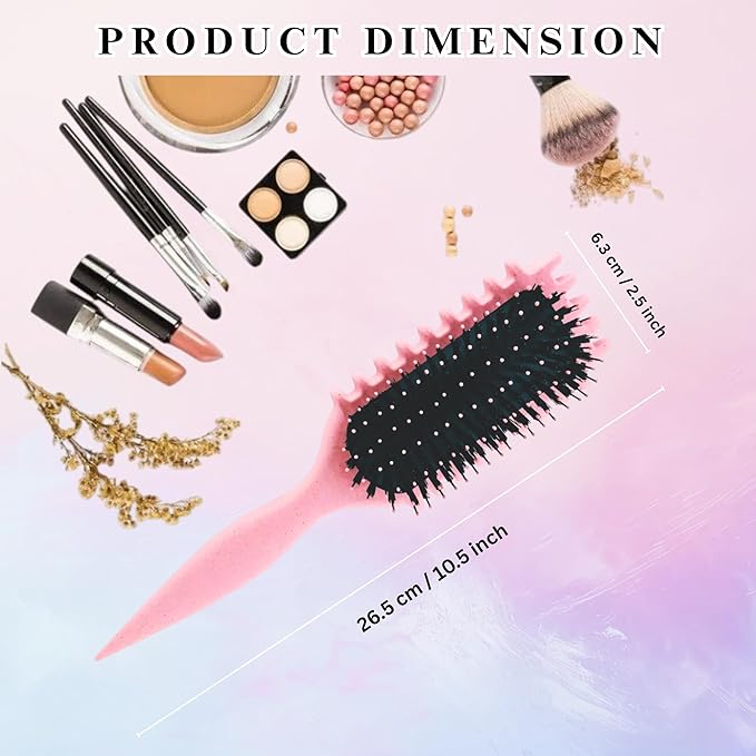 Curl Defining Brush, Curly Hair Brush for Styling, Shaping, Detangling & Defining Curls for Women and Men, Curl Brushes for Curly Hair Work on all Wet or Dry Hair Types (Pink,4 Pcs Set)