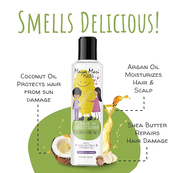 Curly Hair Kids Ultimate Curls Set includes 2 in 1 Shampoo and Conditioner, and Leave In Conditioner - Coconut Scent