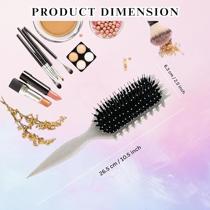 Curl Defining Brush, Curly Hair Brush for Styling, Shaping, Detangling & Defining Curls for Women and Men, Curl Brushes for Curly Hair Work on all Wet or Dry Hair Types (Beige)