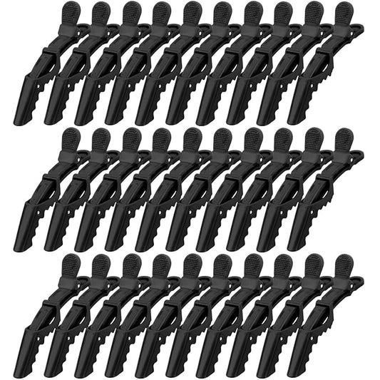30 Pack Alligator Hair Clips for Styling, Sectioning Crocodile hair Clips Professional Barber Accessories for Salon of Thick Curly Volume Hair (Black)