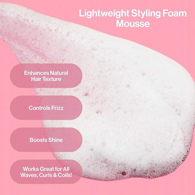 Rizos Curls Curl Defining Mousse – Lightweight Foam for Volume & Hydration – Shine & Definition for Every Curl Pattern: Wavy, Curly, Coily 1a–4c Hair Types – Sulfate & Paraben Free | Hydrate & Define, Volume & Definition, Frizz Free Shine