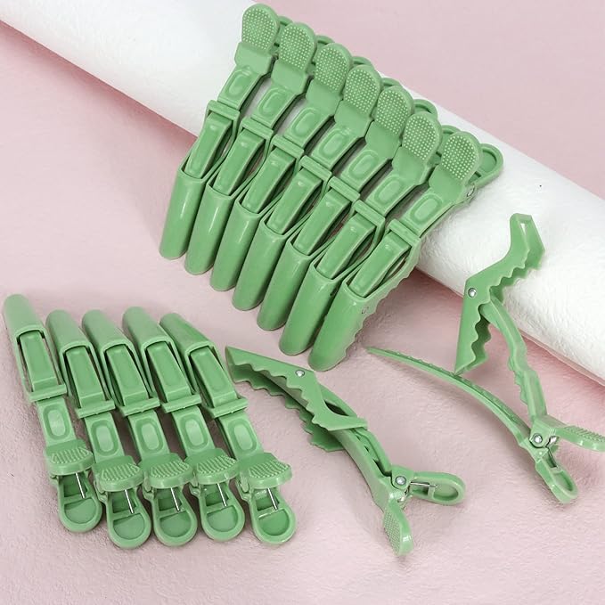 Ondder 24 Pack Alligator Hair Styling Clips - Large Green Hair Clips for Styling, Sectioning, Professional Salon Use
