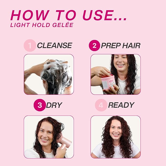 Dippity Do Girls with Curls Light Hold Gelee, Shape, Smooth & Separate Curls, Formulated with Aloe, Vitamin E & Wheat Protein, Frizz-Free, Never Crunchy, Curly Hair Gel For Women, 2 Pack