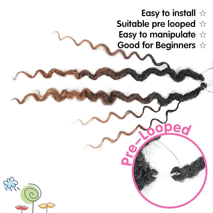 Fulcrum Goddess Locs Crochet Hair 10 Inch, 8 Packs New Faux Locs Crochet Hair for Black Women, Crochet locs with Curly Ends (10Inch (Pack of 8), 1B/30/613#)