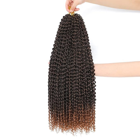 Dansama 6 Packs Passion Twist Hair Water Wave Braiding Hair for Butterfly Style Crochet Braids Bohemian Hair Extensions (24inch, T1B/30, Economy Pack)