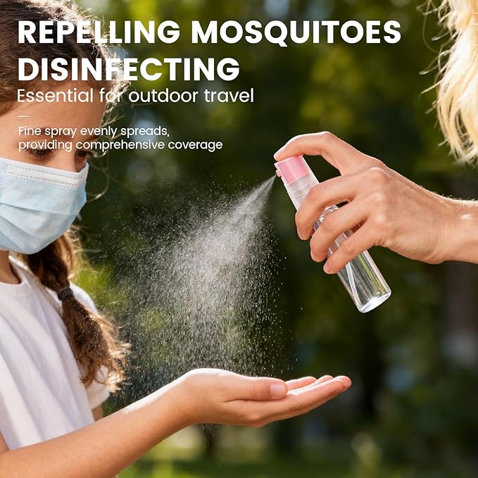 4 Pack Refillable Spray Bottle, Reversible Small Empty Spray Bottle with Fine Mist, Leak Proof - for Cleaning Solutions, Mosquito prevention, Face & Hair Mist - 4pk 1 OZ / 30 ML