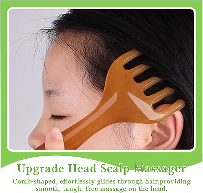 GSHOW Scalp Massager Handheld Comb Resin Relax Massage Tool - Manual Relaxation Tool for Soothing Head Massage - Set of 2
