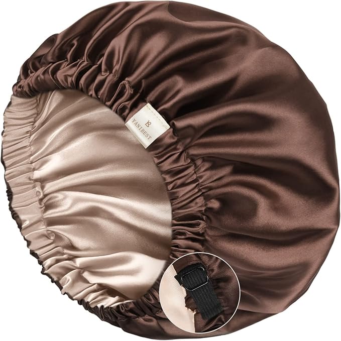 YANIBEST Silk Bonnet Satin Bonnet for Sleeping Women Men, Adjustable Double Layer Hair Bonnet for Curly Braids Reduce Frizz