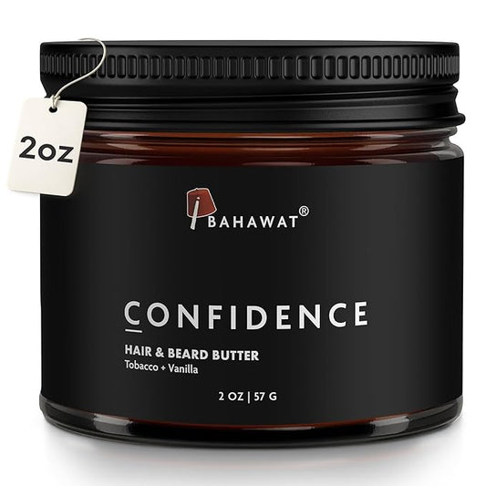 BAHAWAT Hair & Beard Butter for Men Leave-in Conditioner -Tobacco & Vanilla scent - Strengthen & Soften– Made in USA -Organic Natural Ingredients | The Best Beard Butter - 2 oz.