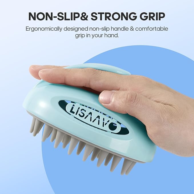 3 in 1 Hair Growth Scalp Massager,Replaceable Shampoo Brush for Relaxing,Deep Cleansing Exfoliator & Soothes itching - Wet/Dry Use for All Hair Types,Blue