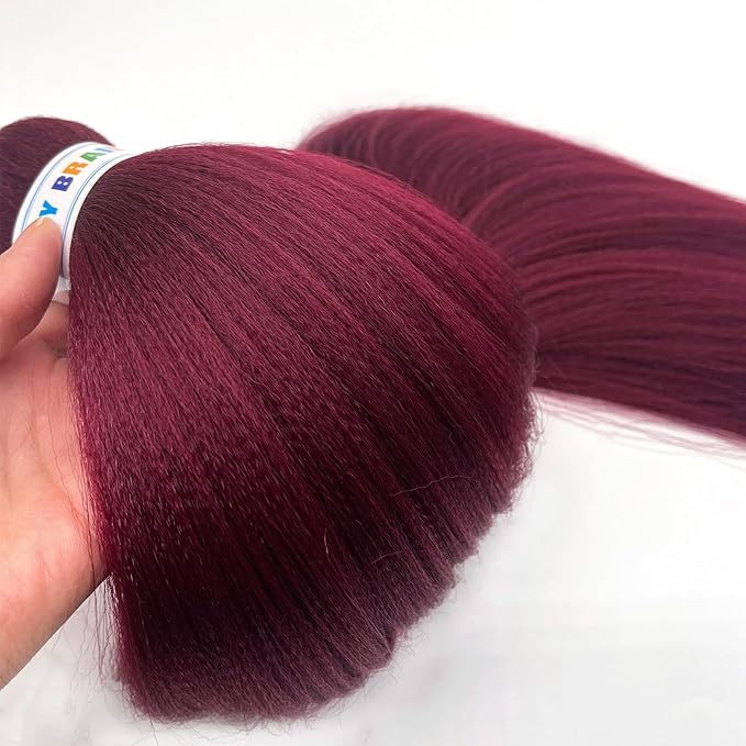 Red Braiding Hair Pre Stretched 3 Pack Colored EZ Prestretched Braiding Hair 26 in Hot Water Setting Yaki Braiding Hair Itch Free Synthetic Fiber Corchet Twist Braids Hair Extensions by UPruyo
