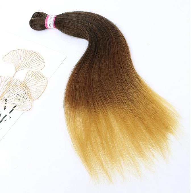 Dorsanee Braiding Hair Pre Stretched 26 Inch 8 Packs Black to Brown Ombre Braiding Hair Extensions for Crochet Box Braids Twists Locs Hair Soft Yaki Texture Hot Water Setting (26inch,#1B/30/27)