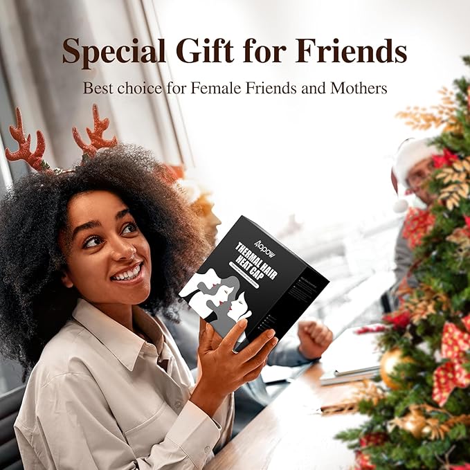 Heat Cap Leopard Thermal Steam Cap - 10-Level Heating for Deep Conditioning Natural and Black Hair at Home