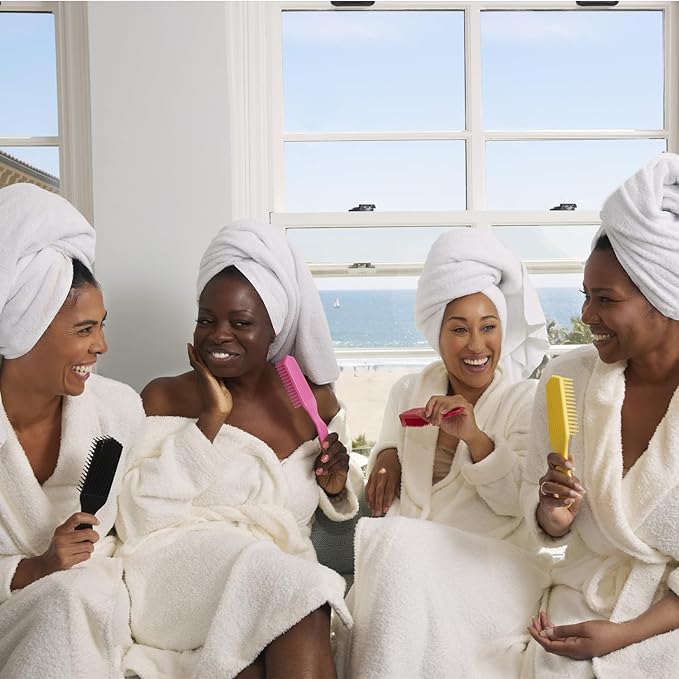 Black Detangler Brush by Felicia Leatherwood - For Kinky, Curly, Wavy 4c or Straight Hair - Tame Your Tangles Smooth Your Coils - Pain Free for All Ages