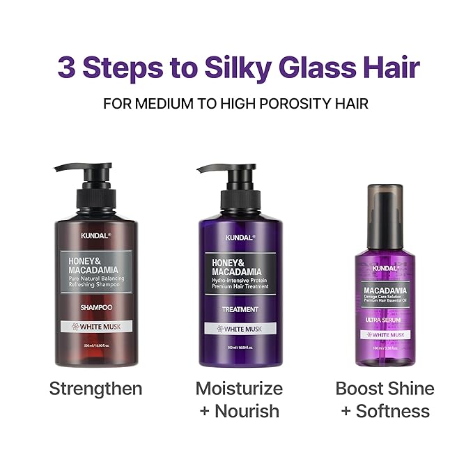 KUNDAL Korean Shampoo and Conditioner Set [Amber Vanilla] Salon-quality, Long Lasting Scent, Moisturizing, Sulfate-Free, Argan & Macadamia Oil, Korean Hair care,16.9 fl oz each, Stocking Stuffers