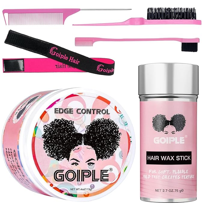 Strong Hold Non-Greasy Edge Control Gel and Wax Stick with Hair Comb for All Hair Types - No Flaking Edge Wax for Styling Black Hair Wigs