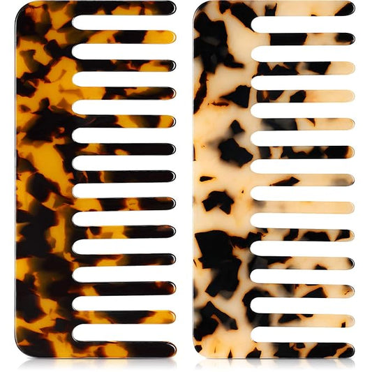 Patelai Wide Tooth Comb Large Hair Detangling Comb for Curly, Wet Dry Hair, No Handle Detangler Accessories(Tortoiseshell, Light Tortoiseshell)