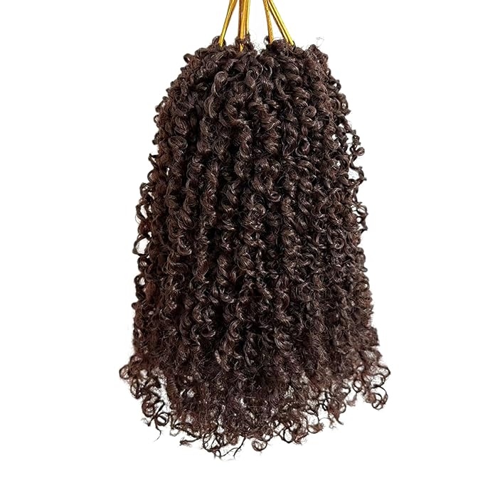 12 Inch Pre-Looped Yanky Twist Crochet Hair, 30 Strands/Pc, Mini Passion Twists, Senegalese Braiding Hair (4#, 8 Pcs/Pack)