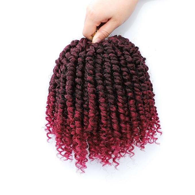 Passion Twist Crochet Hair 6Inch Passion Twist Hair 8 Packs Pre-Twisted Passion Twist Crochet Hair for Black Women Soft Passion Twist Curly Crochet Hair 6"(Pack of 8) Tbug