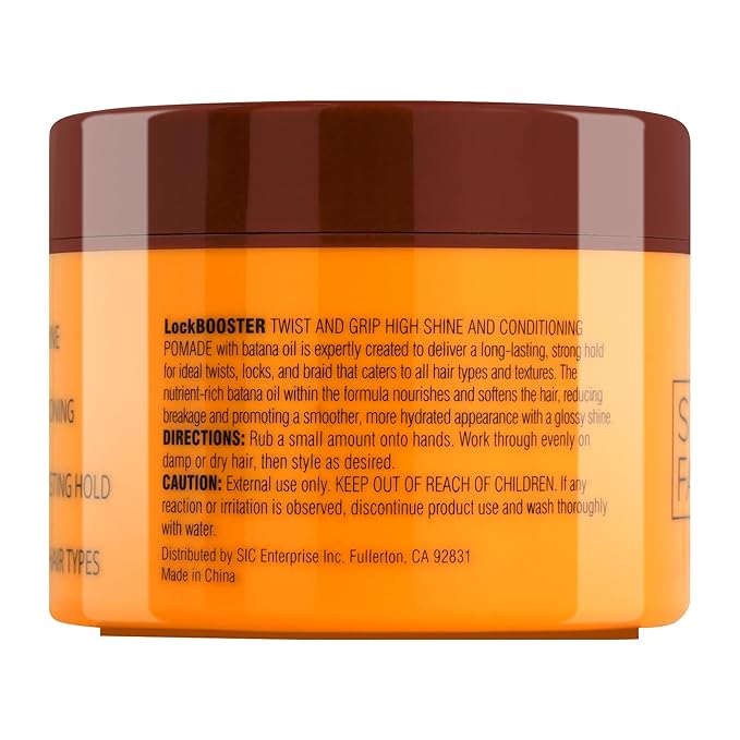 Style Factor Lock BOOSTER Twist & Grip Braid Gel (5 Oz.) with Batana Oil — Strong Hold, Flake-Free, Frizz-Free Hair Braiding Gel for Defined & Long-Lasting Twists, Locs & Braids
