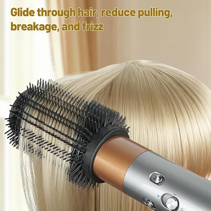 Upgraded Large Round Volumizing Brush for Dyson Airwrap Attachments, 3-Inch Large Barrel Round Brush Attachment Compatible with Airwrap HS01/05/08, Flexible Bristles for Volume Smooth Curling