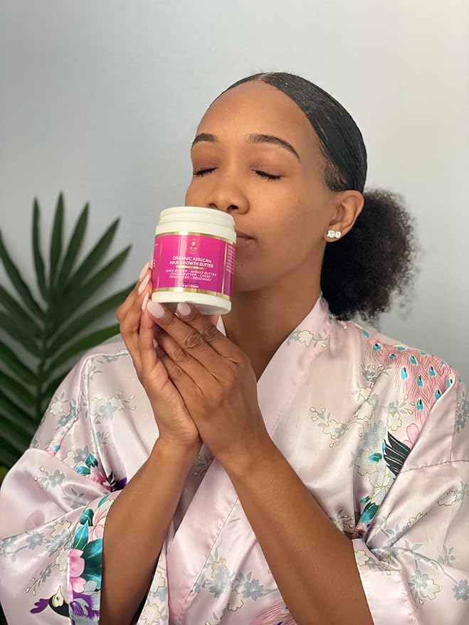 Chebe Hair Growth and Thickening Butter - Ayurvedic Deep Conditioner with Shea, Cocoa, Mango Butter, Fenugreek, and Rosemary for All Hair Types, 8 oz