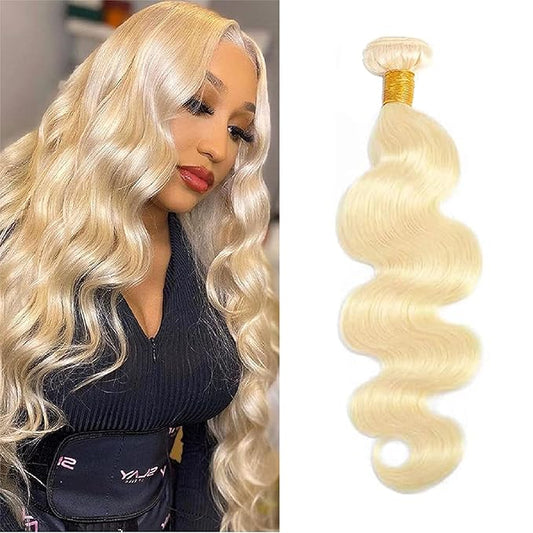 613 Blonde Bundles Human Hair 30 Inch 12A Grade Blonde Body Wave Human Hair One Bundles 100% Unprocessed Brazilian Virgin 613 Body Wave Hair Bundle